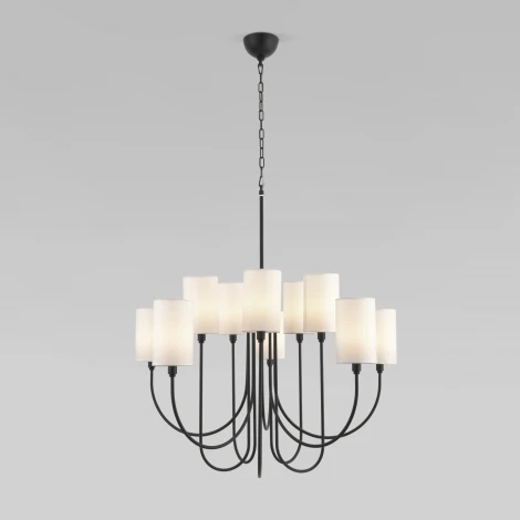 Подвесная люстра Wi-Fi Eurosvet Abbey 60164/10 черный (220V, управление смартфоном, голосовое управление, умный дом - Minimir Home, Алиса, Маруся, Салют, на цепи)