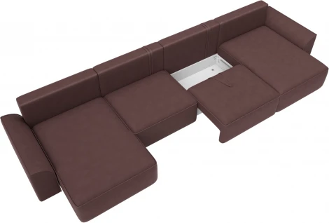 Диван п-образный Лига-048 НПБ лонг Лига Диванов (Замша) арт.128360