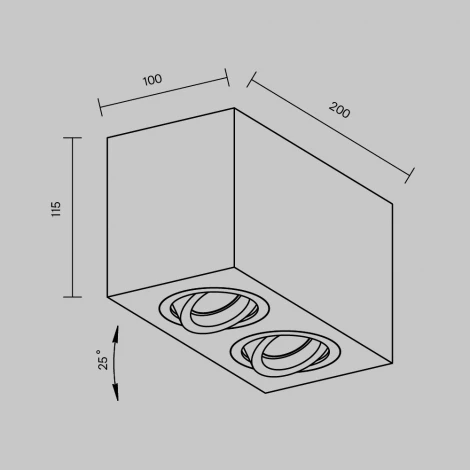 Потолочный светильник Atom GU10 2x50Вт Maytoni Technical C017CL-02B (220V)