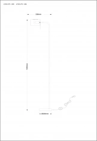 Торшер Arte Lamp Sebastian A7051PN-1BK