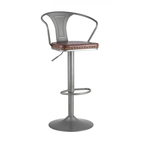 Стул барный TOLIX ARMS SOFT Серебристый