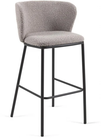 Барный стул Ciselia светло-серый из ткани букле и металла 102 см La Forma (ex Julia Grup) арт.110409