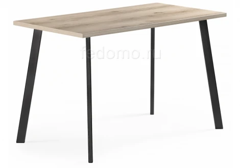 456687 Обеденный стол из дерева Woodville Тринити Лофт 120 25 мм делано светлый / черный матовый 456687