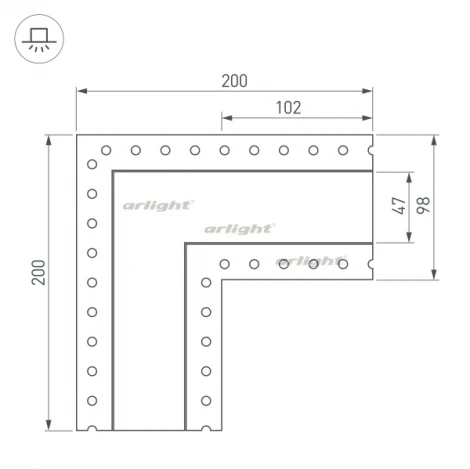 Угол SL-LINIA45-FANTOM (Металл) Arlight 030106