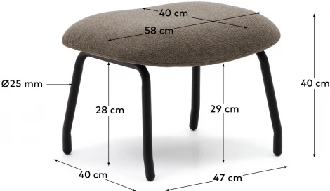 Пуфик La Forma (ex Julia Grup) Belina (Коричневый/ Фанера)
