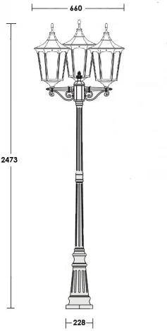 Наземный фонарь Oasis Light ALBORG L 79709LB Bl (220V, фонарь, IP44)