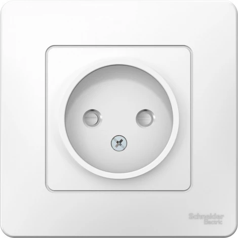 Розетка встраиваемая без заземления со шторками (белый) Systeme Electric Blanca BLNRS000111