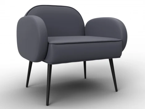 Кресло Лига-086 (Фанера/Металл/Экокожа/Серый) Лига Диванов 132435