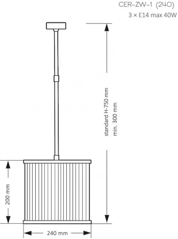 Потолочная люстра на штанге Kutek CERO CER-ZW-1(N)240 (220V)