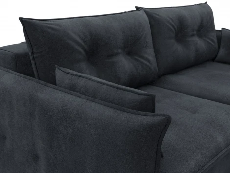 Диван прямой Лига-100 НПБ (ДСП,Фанера/Пластик/Велюр/Темно-серый) Лига Диванов 133657