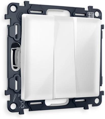 Комплект механизма Ambrella Volt 3-клавишного выключателя ALFA MA105010 Белый глянец QUANT