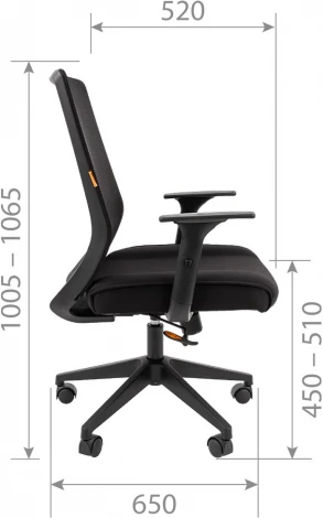 Компьютерное кресло CHAIRMAN 555 LT (Металл,Пластик,Ткань,Сетка/Черный)