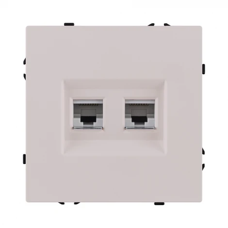 Розетка двойная Ethernet RJ45 кашемир матовый Kollinger Eclipse EC-018CM