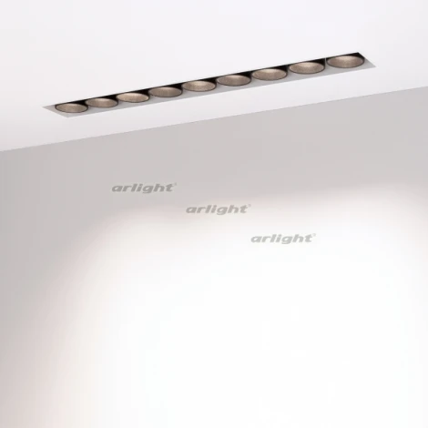 Светильник линейный встраиваемый LED MS-ORIENT-BUILT-TRIMLESS-TC-S38x277-20W Day4000 (WH-BK, 30 deg, 230V) (Arlight, IP20 Металл) 032226