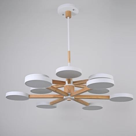 Потолочная люстра Wi-Fi на штанге Turna Dbl L12 White By ImperiumLoft Turna-Dbl01 (LED, 220V, голосовое управление, умный дом - Алиса)