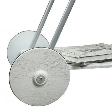 Стол сервировочный Оди металлик/белый/дуб дымчатый Mebelik 008847