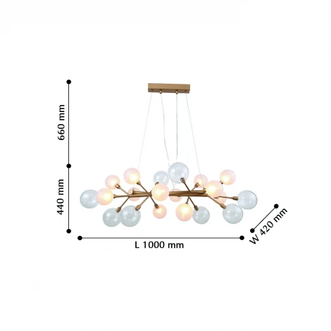 Подвесная люстра Favourite Babylon 2515-12P (220V, на тросе, шарики, молекулы)