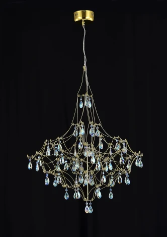 Подвесная люстра светодиодная с пультом и хрустальными подвесками K9 MyFar Allegria MR2642-66P-50СD