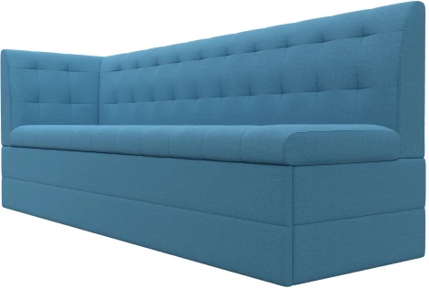 Диван кухонный Бриз с углом слева (Голубой/Рогожка) Лига Диванов арт.123176L