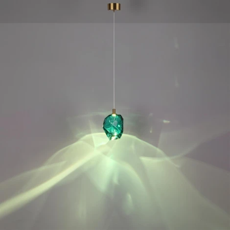 Подвесной светильник Odeon Light Gemme 7110/4LB зеленый/бирюз. стекло/металл IP20 LED 4W 300Лм 3000K 200° 220V