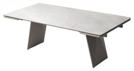 Стол ШЕРЛ 220 цвет ОНИКС (CRYSTAL ONIX BIANCO), керамика / Латте каркас M-City 64591