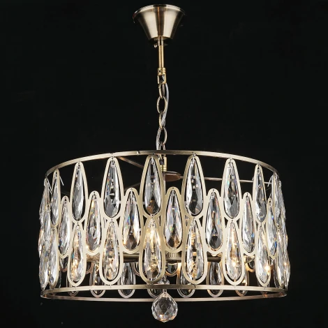 Подвесная люстра хрустальная Reluce 01848-0.4-06 AB (220V, на цепи)