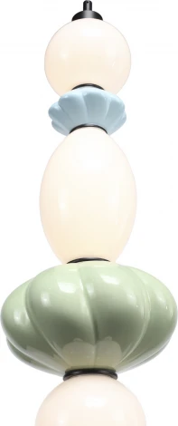 Подвесной светильник ST Luce Florentini SL6134.453.01 черный/зеленый, розовый, синий, опаловый LED 1*32W 3000K (220V, на тросе, бусы)