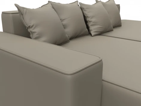 Диван угловой Лига-079 угол левый (ДСП/Пластик/Экокожа/Бежевый) Лига Диванов 129816L