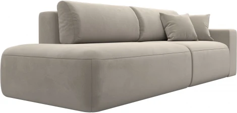 Диван прямой Лига-036 НПБ Модерн подлокотник справа (Бежевый/Микровельвет) Лига Диванов арт.121330