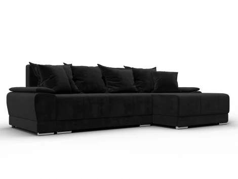 Диван угловой Лига-119 угол правый (ДСП,Брус,Фанера,ЛДС,Велюр/Черный) Лига Диванов 137094