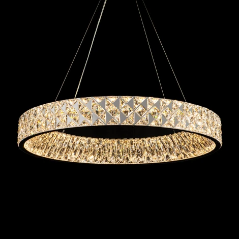 Подвесная люстра светодиодная хрустальная с пультом с регулировкой цветовой температуры Modelux ML.335.800 CR