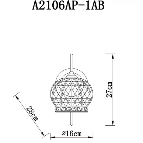 Бра Arte Lamp Venezia A2106AP-1AB