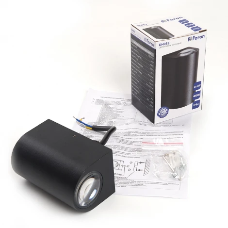 Архитектурная подсветка Feron Корфу 48476 DH053, 2*5W, 800Lm, 4000K, черный Бостон (LED, 220V, IP54)