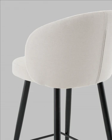 Стул полубарный Ханнингем велюр жемчужный Stool Group арт.УТ000041703