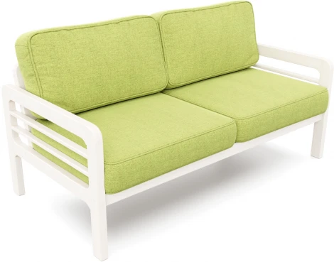 Диван Arsko прямой Бергер Б беленый дуб рогожка зеленая