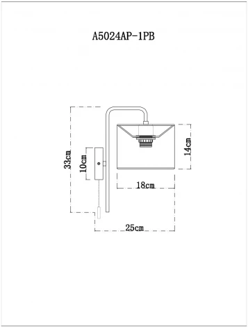 Бра Arte Lamp Rupert A5024AP-1PB