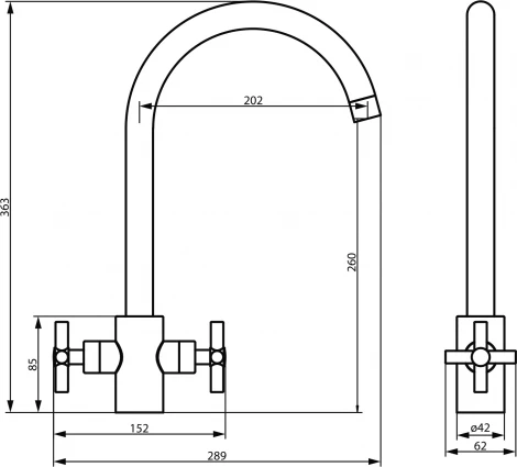 Смеситель Damixa RedBlu Neo Classic 240000000 для кухонной мойки