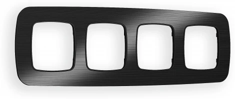 Рамка Ambrella Volt OMEGA Radian (Черный Металл шлифованный) 4-ая OF580504