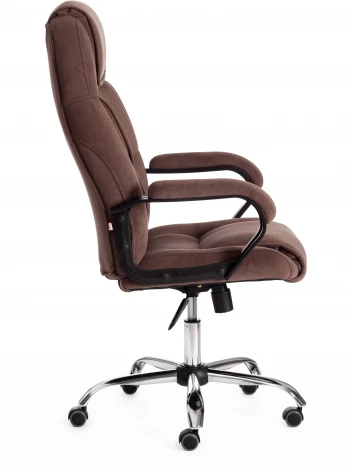 Кресло BERGAMO хром (22) флок , коричневый, 6 Tetchair 19372