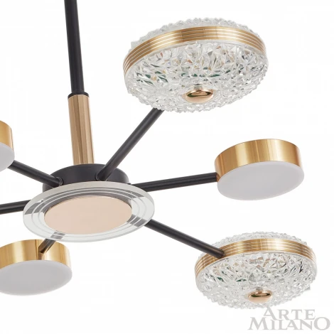 Потолочная люстра на штанге Arte Milano 272069/6 BK/GD (LED, 220V)