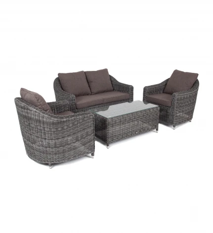 Лаунж-зона из искусственного ротанга, цвет графит 4SIS Кон Панна KPS2C2TJ-4-SET graphite
