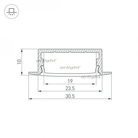 Профиль ARH-WIDE-F-H10-2000 ANOD (Алюминий) 016186 Arlight