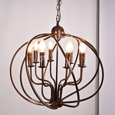 Подвесная люстра Cagie Dark Chocolate L8 By ImperiumLoft Cagie01 (220V, на цепи, свеча, шар)