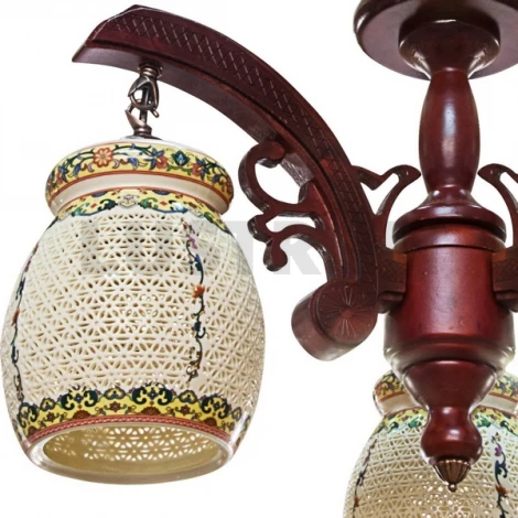 Потолочная люстра N-Light 6074 6074-3 красное дерево