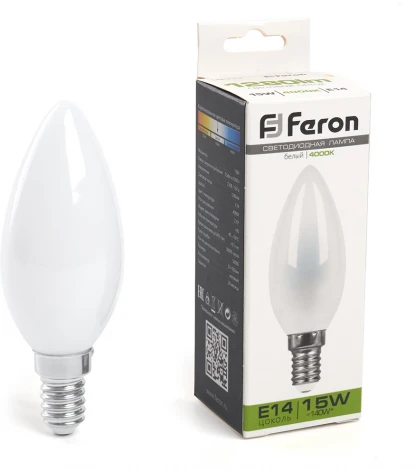 Лампа светодиодная Feron 38257 LB-717 Свеча E14 15W 4000K