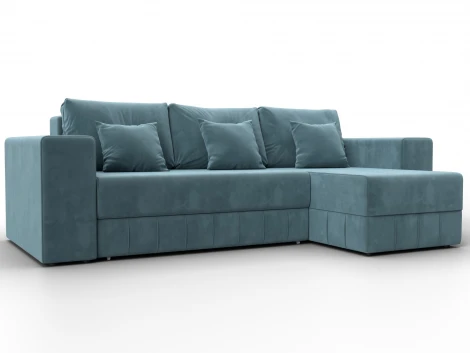 Диван угловой Лига-076 угол универсальный (ДСП/Пластик/Велюр/Бирюзовый) Лига Диванов 129841