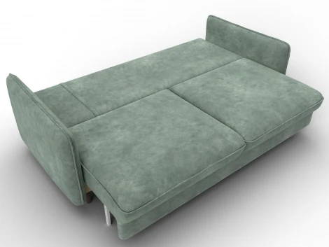 Диван прямой Лига-064 НПБ (ДСП/Дерево/Велюр/Зеленый) Лига Диванов 129623