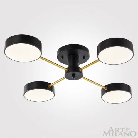 Потолочная люстра на штанге Arte Milano Ferrara 252006/4 Bk/Bk (LED, 220V, круглые)