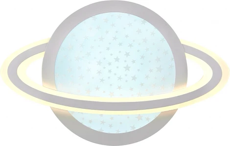 Потолочная люстра светодиодная Natali Kovaltseva Planet INNOVATION STYLE 83130 с пультом ДУ, моб. приложением 120W, белый, LED (регулировка яркости, 220V, круглые, звезды)