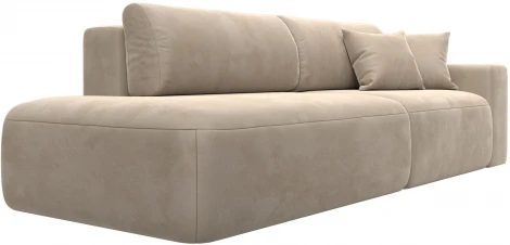 Диван прямой Лига-036 НПБ Модерн подлокотник справа (Бежевый/Велюр) Лига Диванов арт.121339